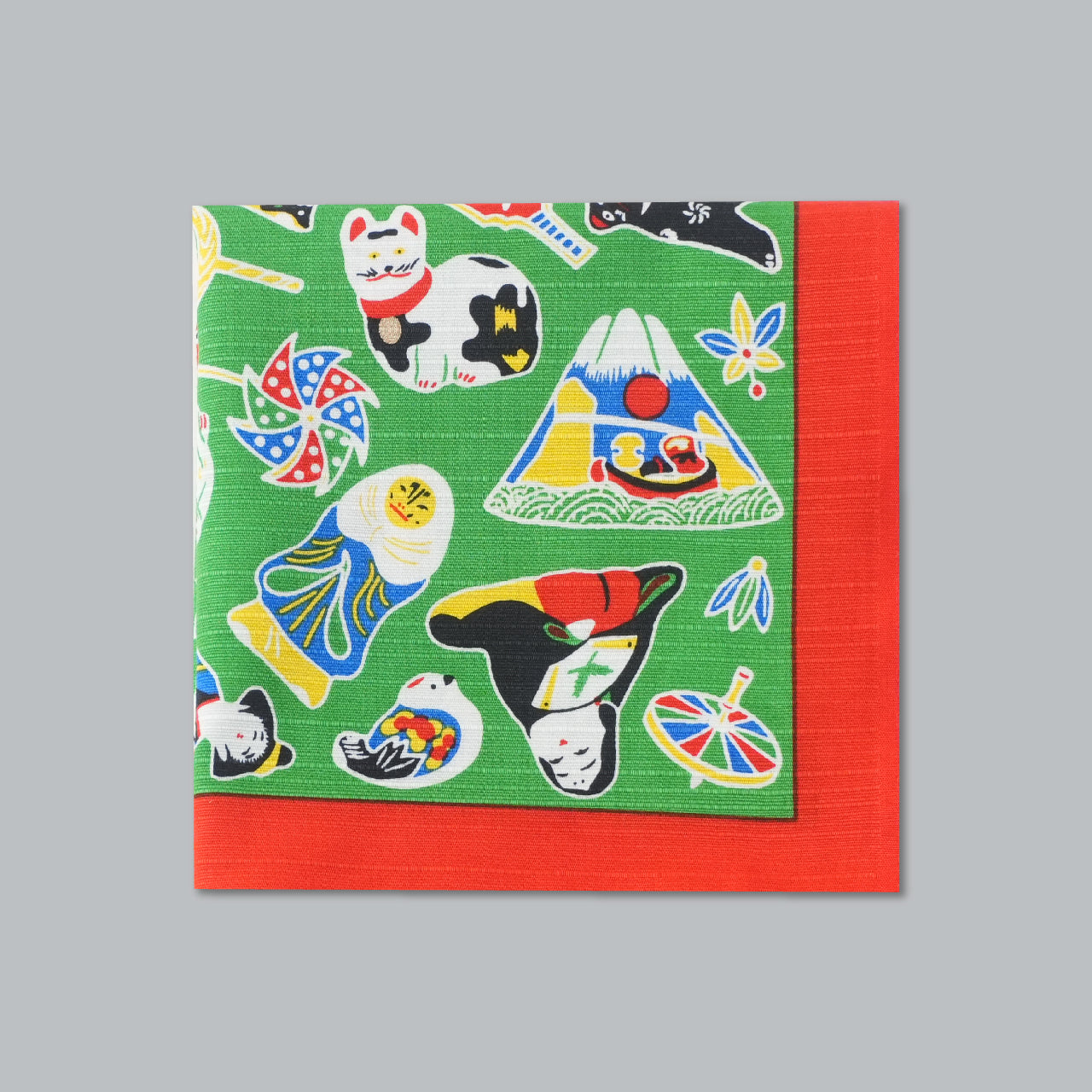 Furoshiki | Kyoto Toys Green | 100% cotton, 70cm, Made in Japan | Mashu KYOTO