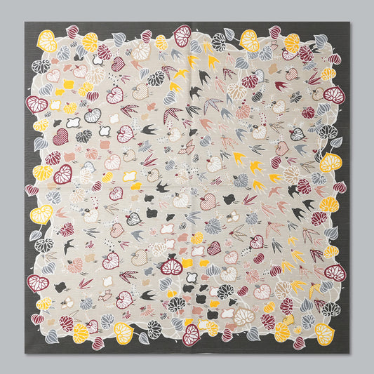 Furoshiki | Mitate Aoi Sencho Gris | 100% coton, 70 cm, fabriqué au Japon | Mashu KYOTO