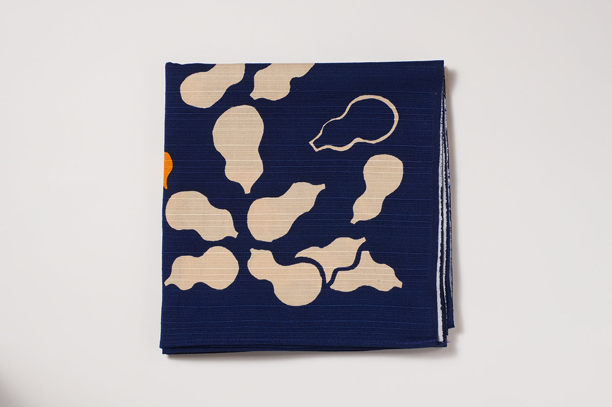 Furoshiki | Gourde, bleu marine | 100% coton, 70 cm, fabriqué au Japon | mashu KYOTO