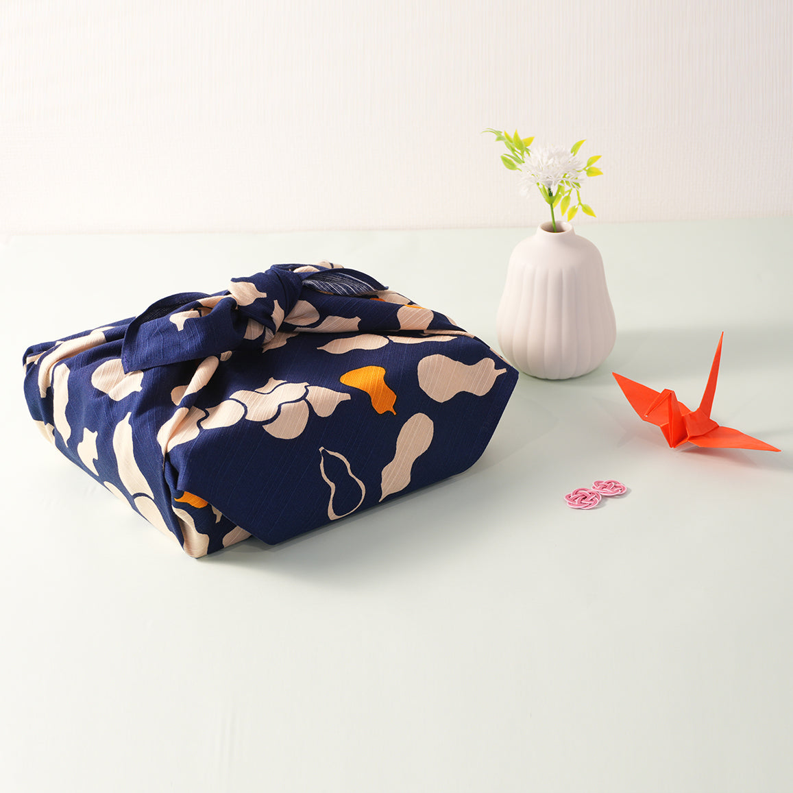 Furoshiki | Gourde, bleu marine | 100% coton, 70 cm, fabriqué au Japon | mashu KYOTO