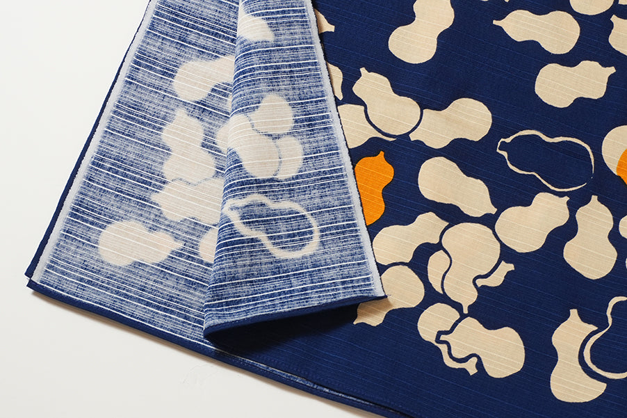 Furoshiki | Gourde, bleu marine | 100% coton, 70 cm, fabriqué au Japon | mashu KYOTO