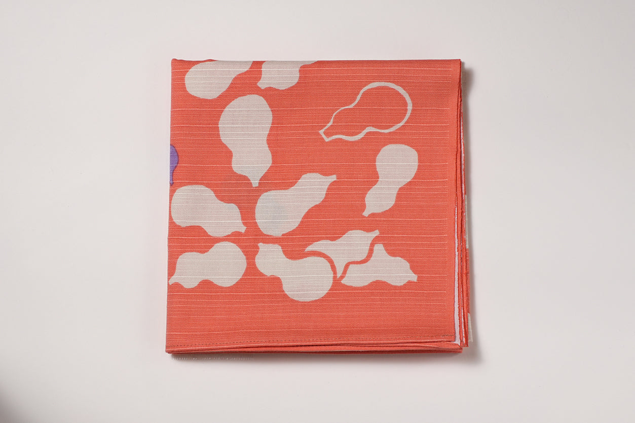 Furoshiki | Courge, Pêche | 100% coton, 70 cm, fabriqué au Japon | Mashu KYOTO