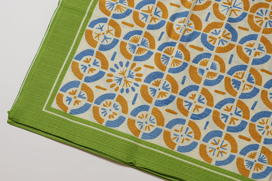 Furoshiki | Ventilateur, vert | 100% coton, 70 cm, fabriqué au Japon | Mashu KYOTO