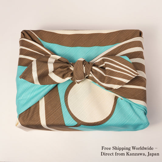 Furoshiki (tissu d'emballage) | Muguet, bleu clair | 100% coton, 70 cm, fabriqué au Japon | Mashu KYOTO