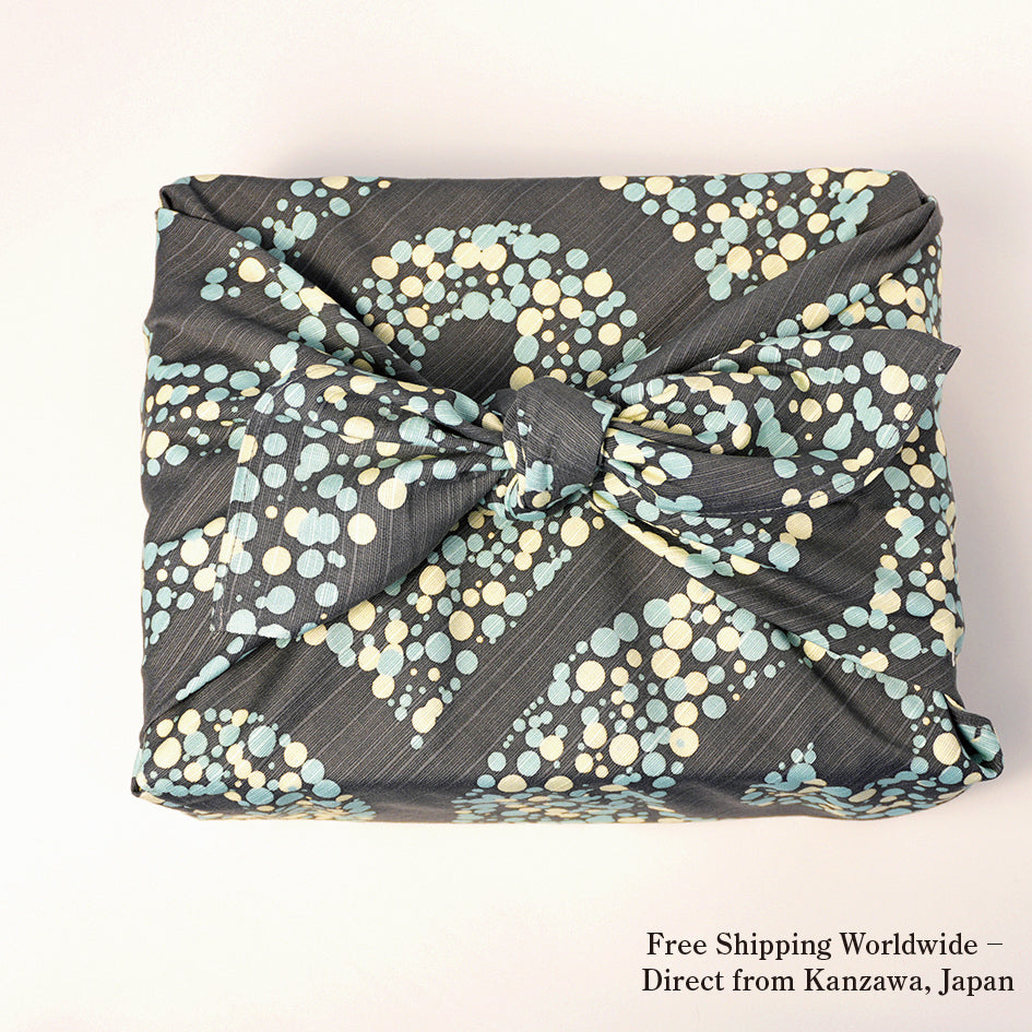 Furoshiki | Arabesque, Gris | 100% coton, 70 cm, fabriqué au Japon | Mashu KYOTO