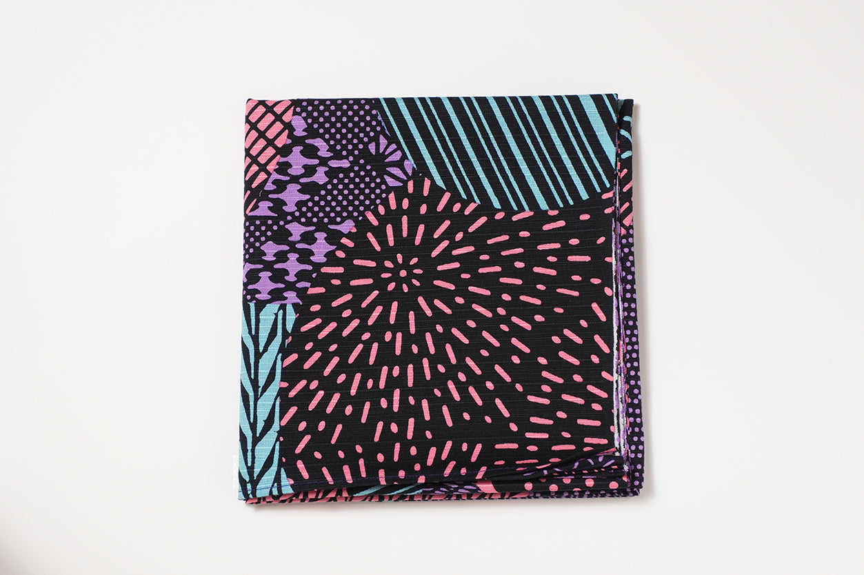 Japanese Furoshiki Wrap – Wagara Marutori Komon Purple | Hand-Dyed in Kyoto | Sustainable Cotton Gift Wrap