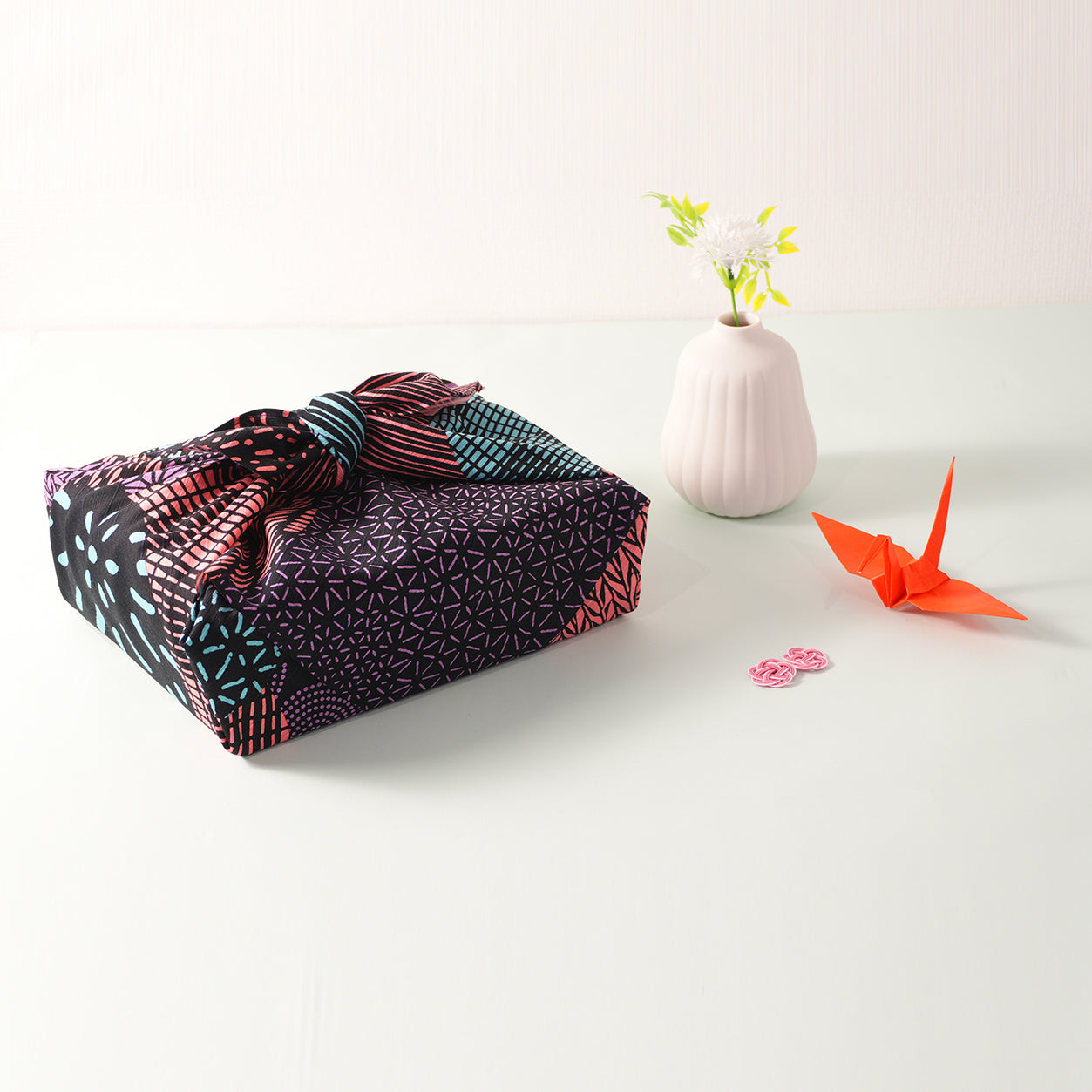 Japanese Furoshiki Wrap – Wagara Marutori Komon Purple | Hand-Dyed in Kyoto | Sustainable Cotton Gift Wrap