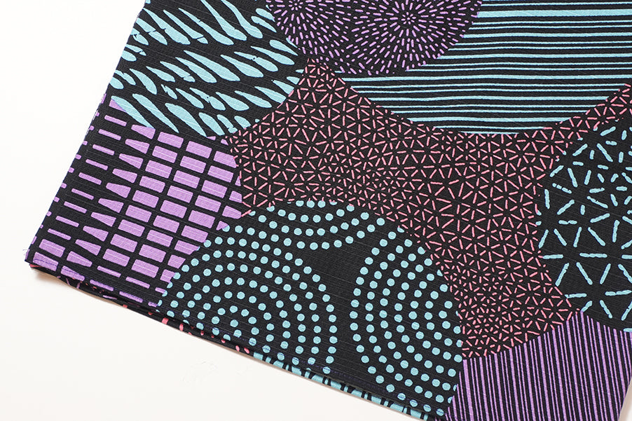 Japanese Furoshiki Wrap – Wagara Marutori Komon Purple | Hand-Dyed in Kyoto | Sustainable Cotton Gift Wrap