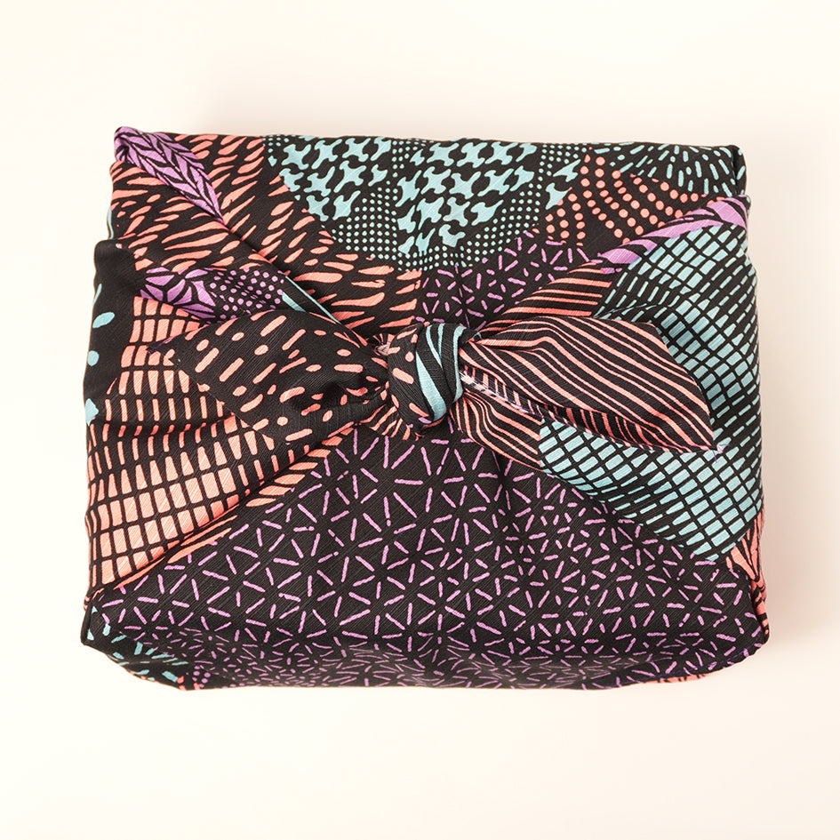 Japanese Furoshiki Wrap – Wagara Marutori Komon Purple | Hand-Dyed in Kyoto | Sustainable Cotton Gift Wrap