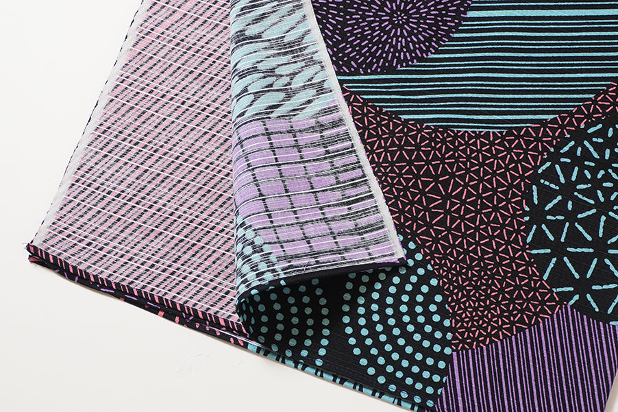 Japanese Furoshiki Wrap – Wagara Marutori Komon Purple | Hand-Dyed in Kyoto | Sustainable Cotton Gift Wrap