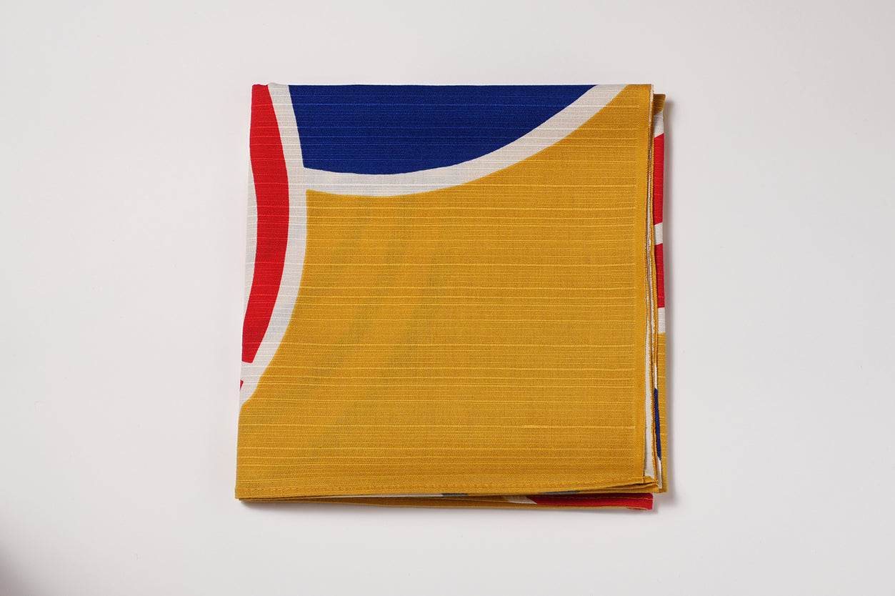 Japanese Furoshiki Wrap – Wagara Marunoshi Yellow | Hand-Dyed in Kyoto | Sustainable Cotton Gift Wrap