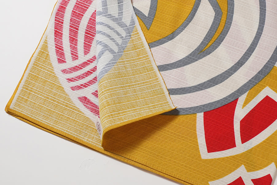 Japanese Furoshiki Wrap – Wagara Marunoshi Yellow | Hand-Dyed in Kyoto | Sustainable Cotton Gift Wrap