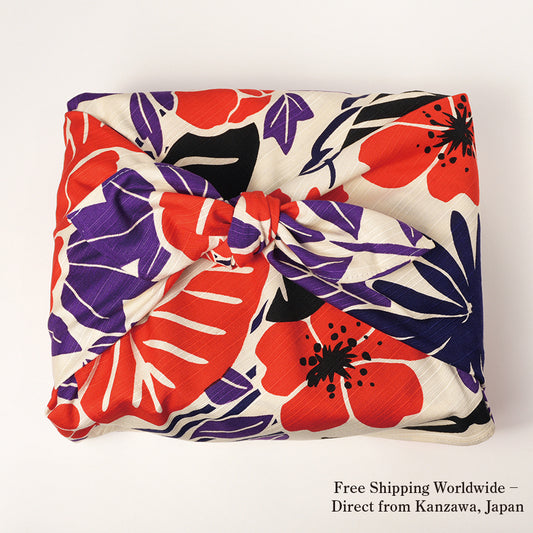 風呂敷|花鳥 赤|綿100%・70cm・日本製|mashu KYOTO