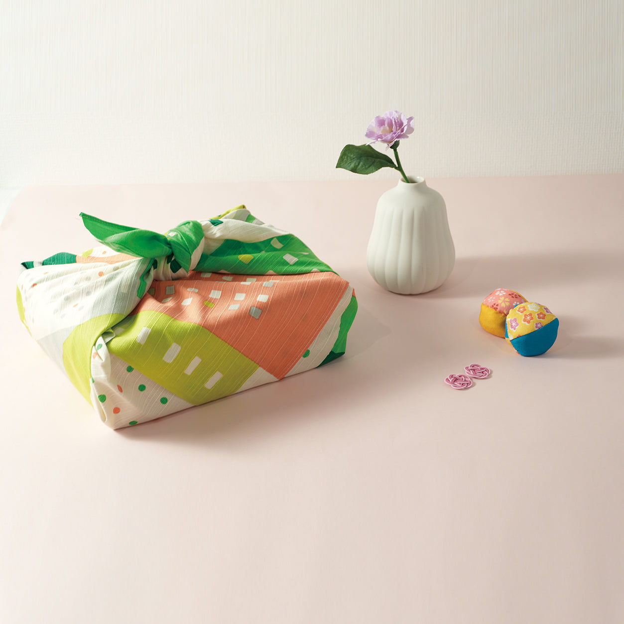 Japanese Furoshiki Wrap – Wagara City Lights Green | Hand-Dyed in Kyoto | Sustainable Cotton Gift Wrap