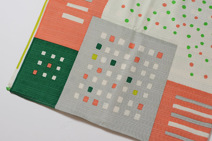 Japanese Furoshiki Wrap – Wagara City Lights Green | Hand-Dyed in Kyoto | Sustainable Cotton Gift Wrap