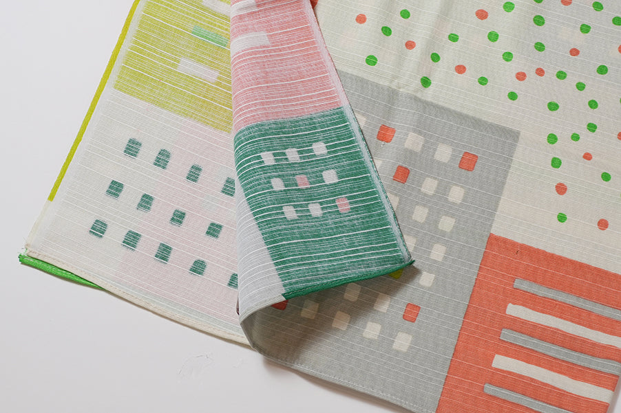 Japanese Furoshiki Wrap – Wagara City Lights Green | Hand-Dyed in Kyoto | Sustainable Cotton Gift Wrap