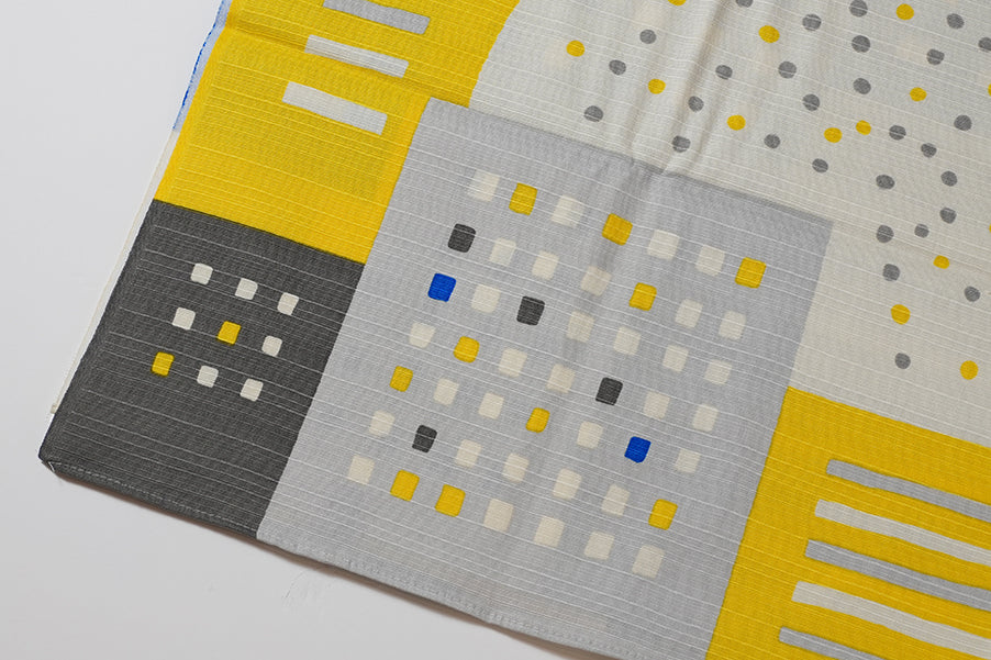 Japanese Furoshiki Wrap – Wagara City Lights, Gray | Hand-Dyed in Kyoto | Sustainable Cotton Gift Wrap
