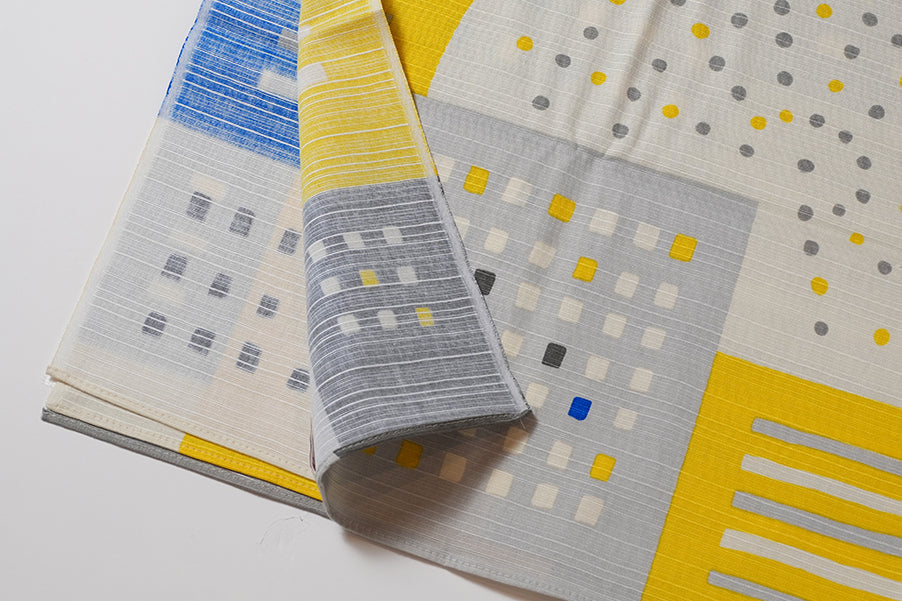Japanese Furoshiki Wrap – Wagara City Lights, Gray | Hand-Dyed in Kyoto | Sustainable Cotton Gift Wrap