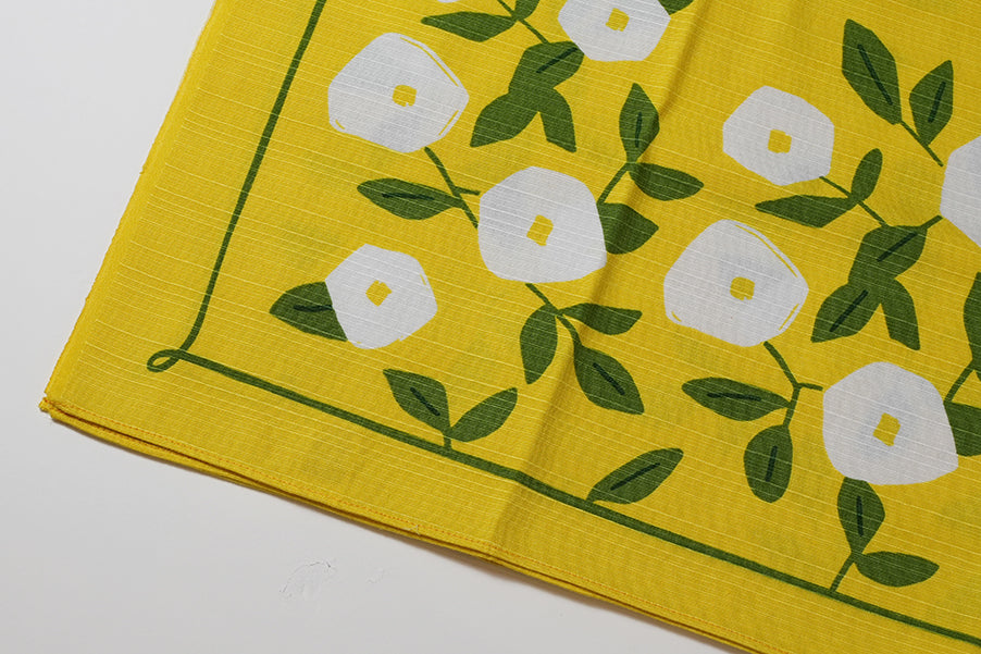 Furoshiki | Hirugao Jaune | 100% coton, 70 cm, fabriqué au Japon | Mashu KYOTO