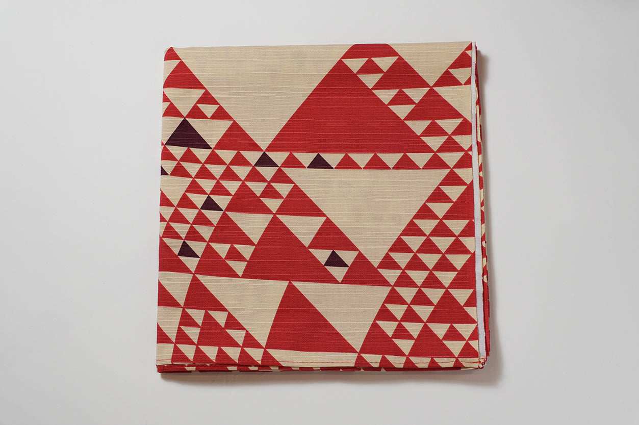 Japanese Furoshiki Wrap – Wagara Uroko Red | Hand-Dyed in Kyoto | Sustainable Cotton Gift Wrap