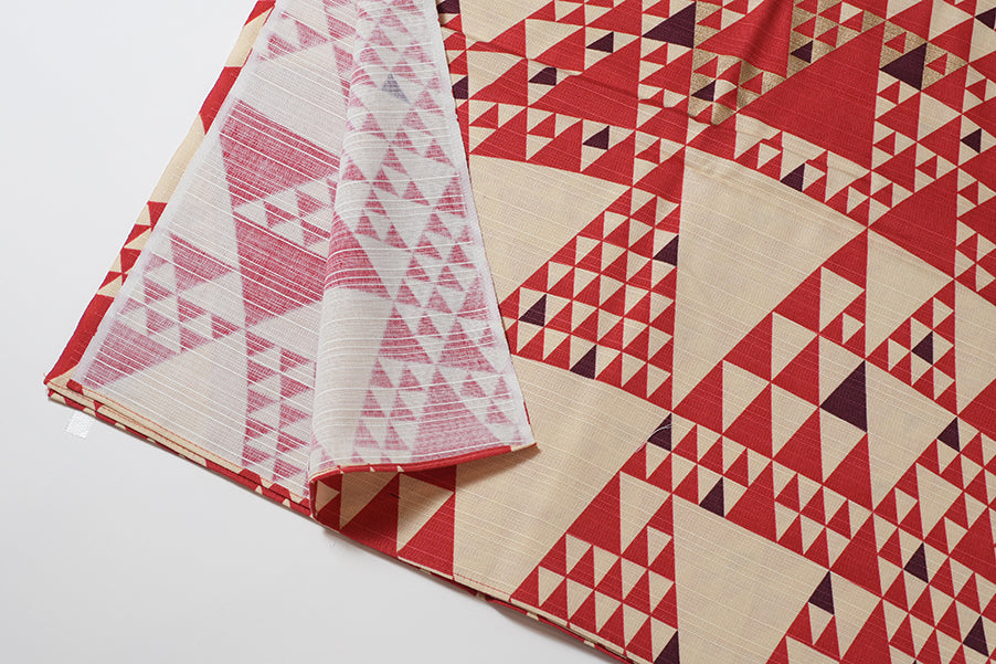 Japanese Furoshiki Wrap – Wagara Uroko Red | Hand-Dyed in Kyoto | Sustainable Cotton Gift Wrap