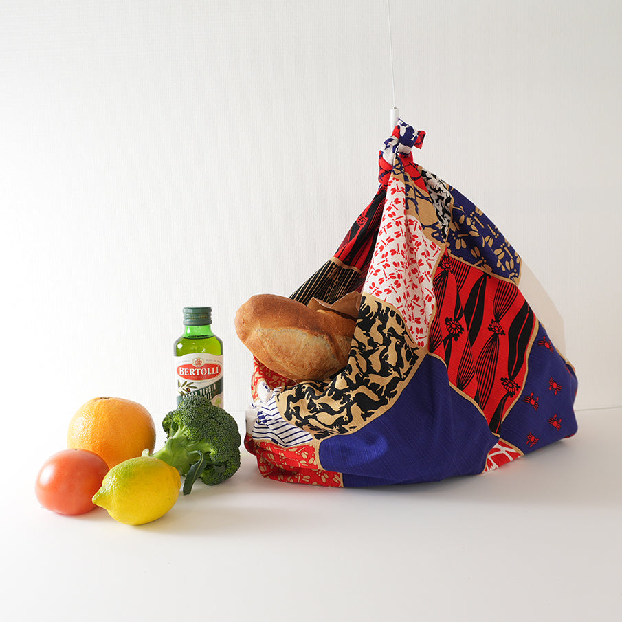 Japanese Furoshiki Wrap – Wagara Checkered Pattern | Hand-Dyed in Kyoto | Sustainable Cotton Gift Wrap