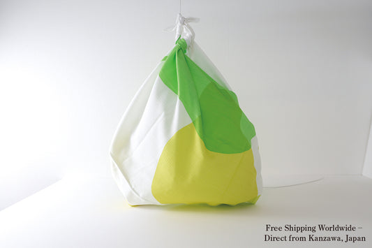 Furoshiki (tissu d'emballage) | Poire, jaune-vert | 100% coton, 90 cm, fabriqué au Japon | Mashu KYOTO