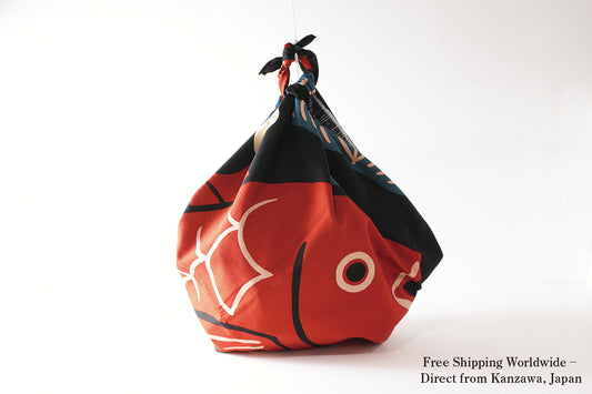 風呂敷|めでたい 黒|綿100%・90cm・日本製|mashu KYOTO