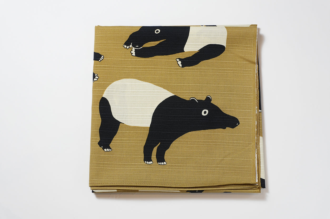Furoshiki (tissu d'emballage) | Bakou Kaki | 100% coton, 90 cm, fabriqué au Japon | Mashu KYOTO