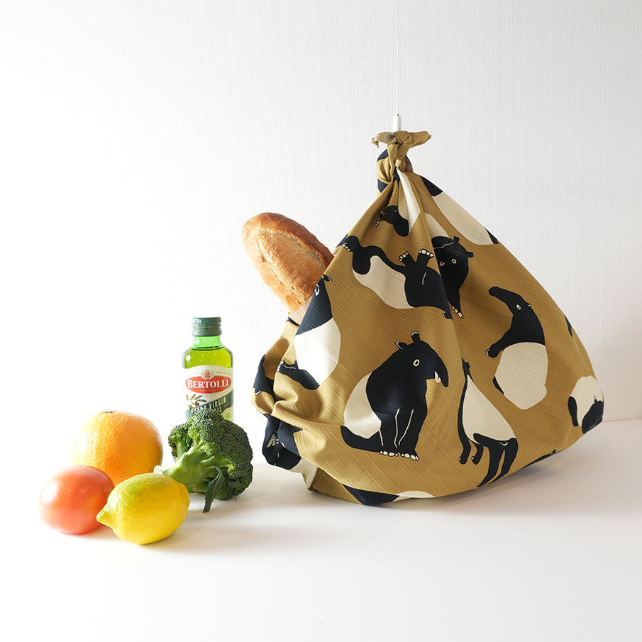 Furoshiki (tissu d'emballage) | Bakou Kaki | 100% coton, 90 cm, fabriqué au Japon | Mashu KYOTO