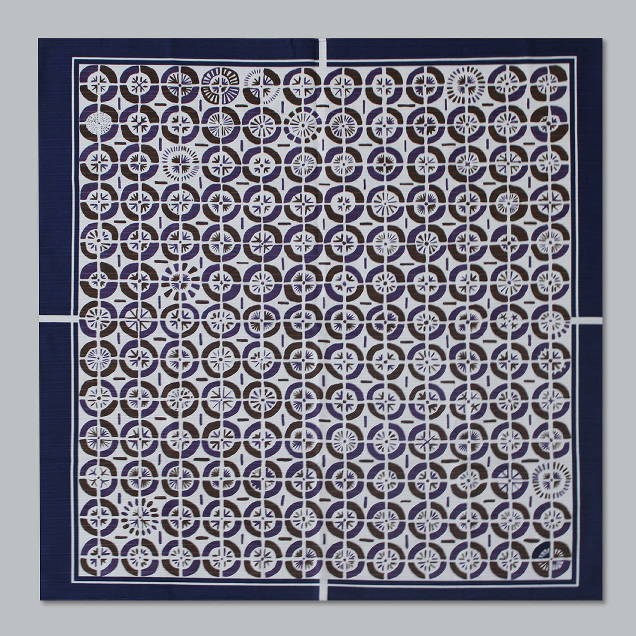 Furoshiki | Ventilateur, bleu | 100% coton, 70 cm, fabriqué au Japon | Mashu KYOTO