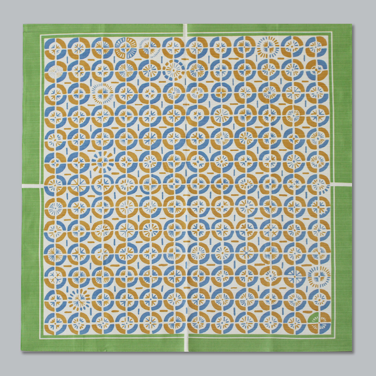Furoshiki | Ventilateur, vert | 100% coton, 70 cm, fabriqué au Japon | Mashu KYOTO