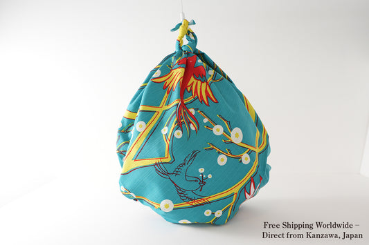 風呂敷|花喰鳥 緑|綿100%・90cm・日本製|mashu KYOTO