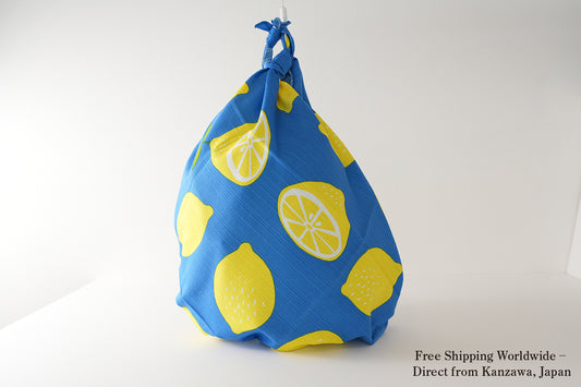 風呂敷|レモン 青|綿100%・90cm・日本製|mashu KYOTO
