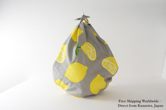 風呂敷|レモン グレー|綿100%・90cm・日本製|mashu KYOTO