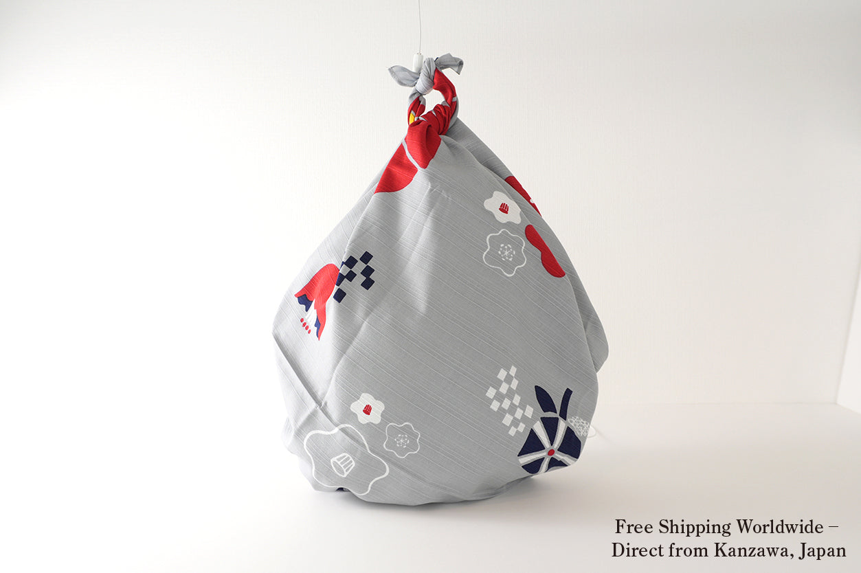 Furoshiki (tissu d'emballage) | Rouge camélia | 100% coton, 90 cm, fabriqué au Japon | Mashu KYOTO
