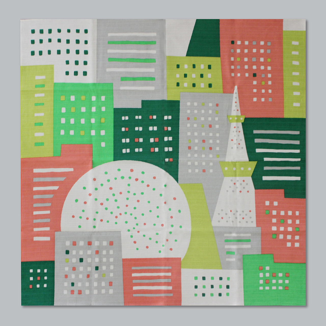 Japanese Furoshiki Wrap – Wagara City Lights Green | Hand-Dyed in Kyoto | Sustainable Cotton Gift Wrap