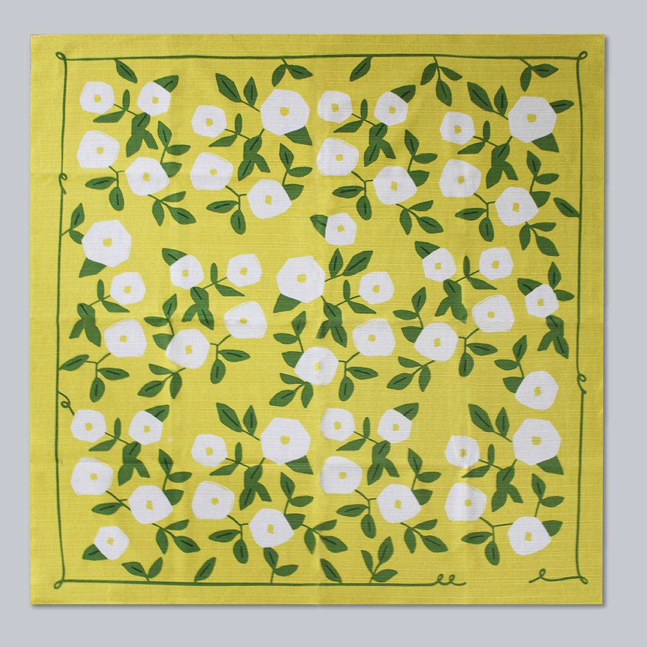 Furoshiki | Hirugao Jaune | 100% coton, 70 cm, fabriqué au Japon | Mashu KYOTO
