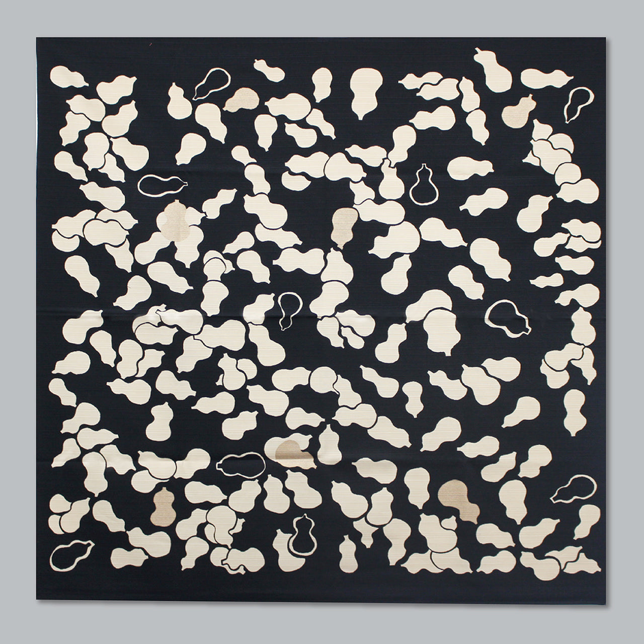 Japanese Furoshiki Wrap – Wagara Gourd Black | Hand-Dyed in Kyoto | Sustainable Cotton Gift Wrap