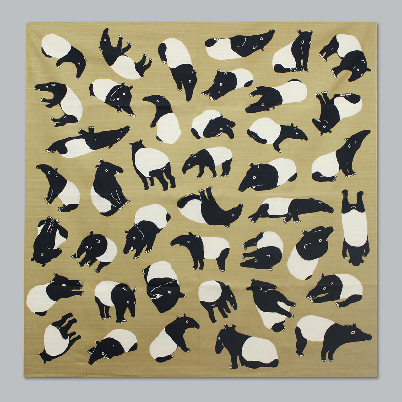 Furoshiki (tissu d'emballage) | Bakou Kaki | 100% coton, 90 cm, fabriqué au Japon | Mashu KYOTO