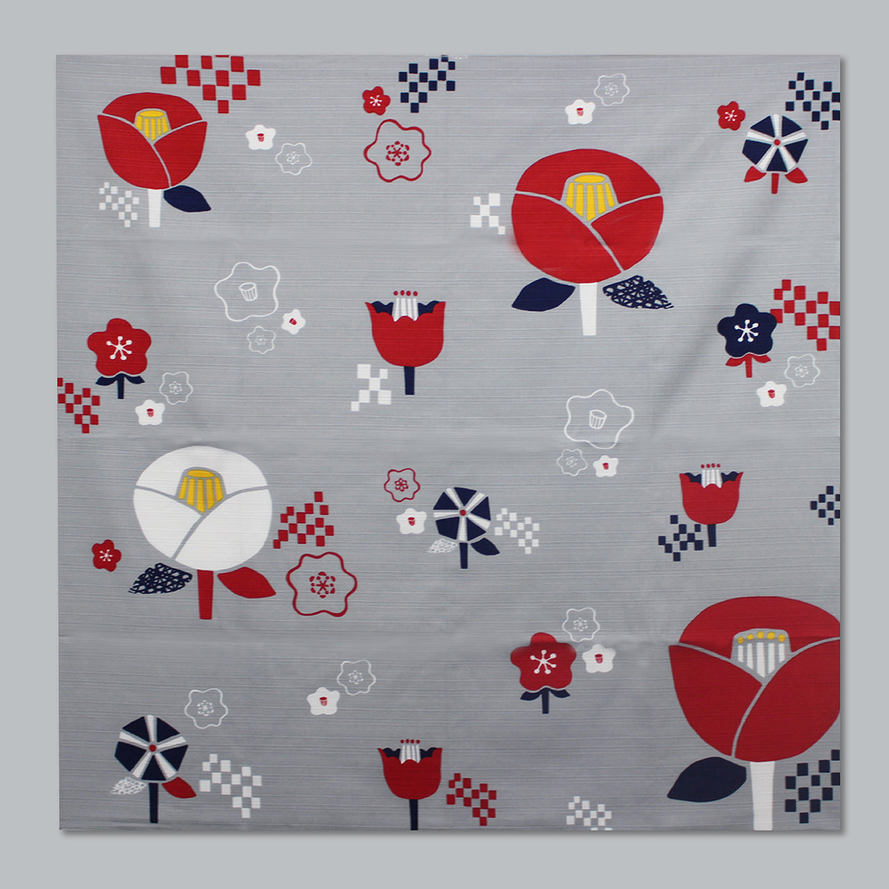 Furoshiki (tissu d'emballage) | Rouge camélia | 100% coton, 90 cm, fabriqué au Japon | Mashu KYOTO