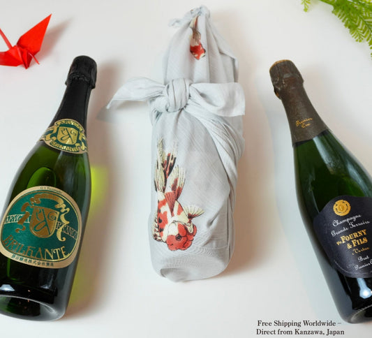 Furoshiki | Poisson rouge | 100% coton, 70 cm, fabriqué au Japon | KASHIKO