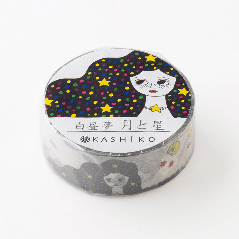 Masking Tape “Moon and Stars”|Designed by Kutani Ware Artist|KASHIKO Original|Made in Japan