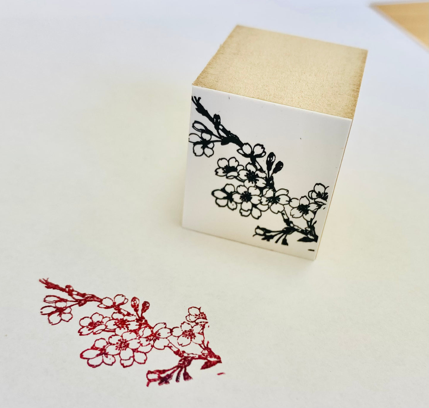 Stamp “Sakura”|Design by Kutani Ware Artist Yukika Shibata|Wooden Handle|Made in Japan