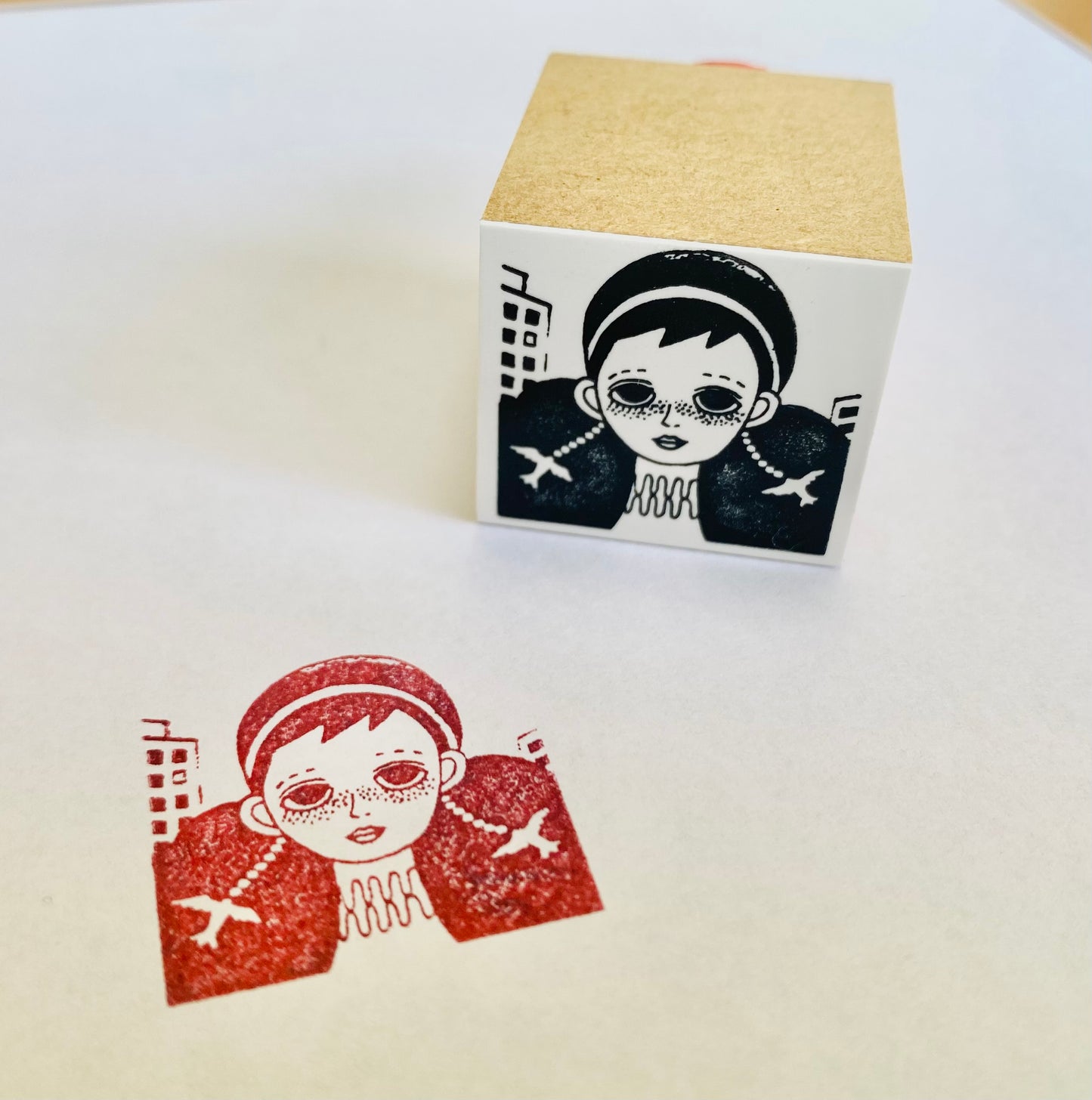 Stamp “Sun and Rainbow”|Design by Kutani Ware Artist Yuko Kawashima|Wooden Handle|Made in Japan