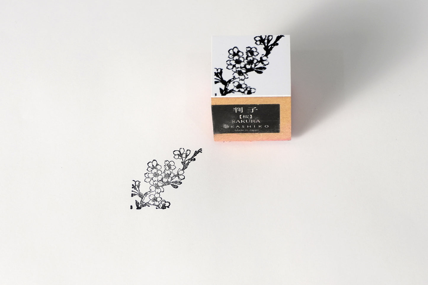 Stamp “Sakura”|Design by Kutani Ware Artist Yukika Shibata|Wooden Handle|Made in Japan