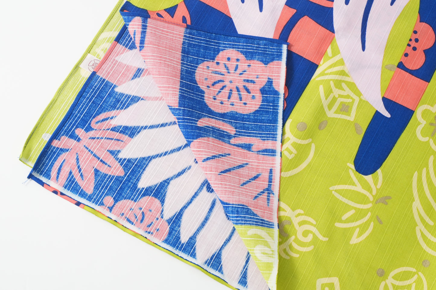 Furoshiki | Tsurukame coloré | 100% coton, 90 cm, fabriqué au Japon | Mashu KYOTO