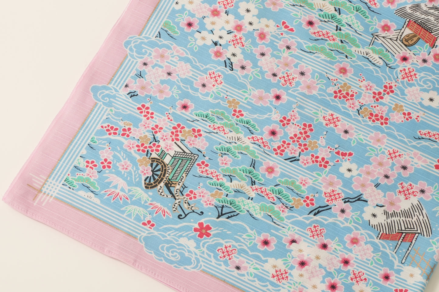 Furoshiki | Sakura Kasumi Goshokai Light blue | 100% cotton, 70cm, Made in Japan | Mashu KYOTO