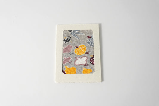 グリーティングカード 吉祥花伝KYOTO 見立て葵千鳥 灰