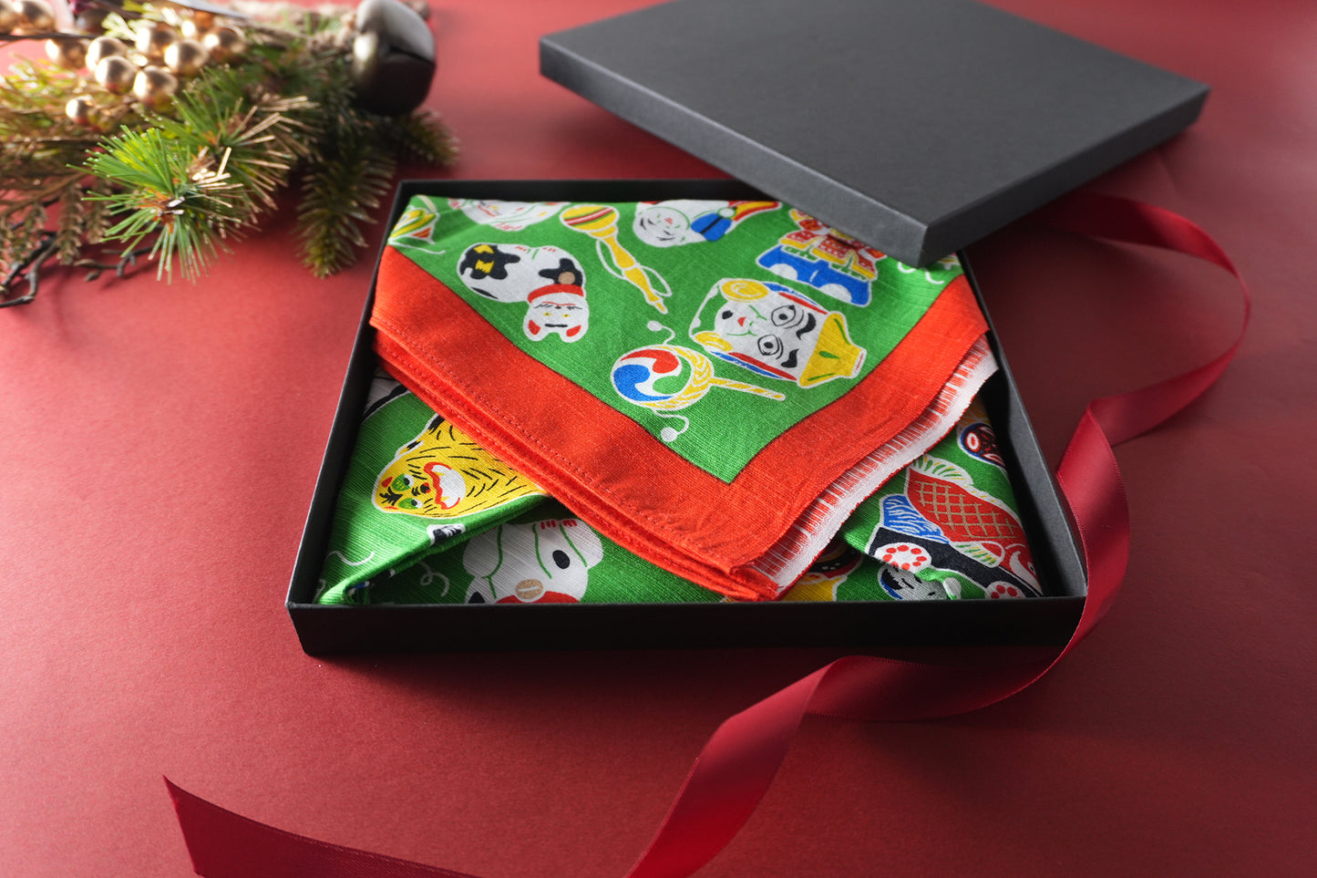 Furoshiki | Kyoto Toys Green | 100% cotton, 70cm, Made in Japan | Mashu KYOTO